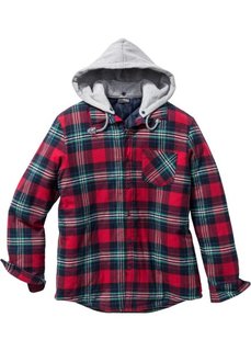 Рубашка Regular Fit на ватной подкладке (красный в клетку) Bonprix