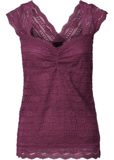 Кружевная футболка (красная ягода) Bonprix