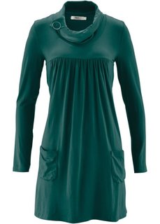 Трикотажное платье с длинным рукавом (петролевый) Bonprix