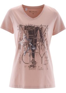 Футболка (розовый/черный/золотистый) Bonprix