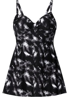 Купальное платье на косточках, чашка F (черный/белый) Bonprix