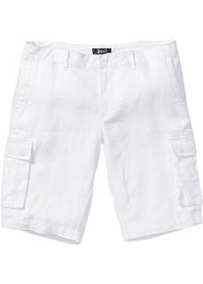 Льняные бермуды Loose Fit (белый) Bonprix