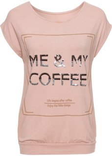 Футболка с пайетками (винтажно-розовый) Bonprix