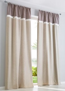 Штора Триест (1 шт.), гофрированная тесьма (коричневый/песочный) Bonprix