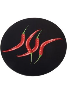 Стеклянная подставка для кастрюль Красный перец (черный/красный) Bonprix