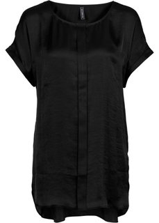 Сатиновая блузка (черный) Bonprix
