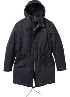 Куртка-парка с капюшоном и шалевым воротом Regular Fit (черный) Bonprix