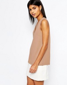 Топ из двойного трикотажа без рукавов ASOS - Розовый