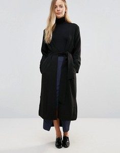 Черное кимоно с поясом Ganni Clark - Черный