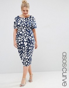 Платье со звериным принтом ASOS CURVE - Мульти
