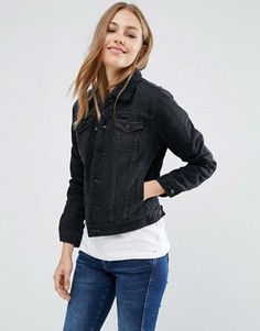 Джинсовая куртка с искусственной овечьей шерстью Pepe Jeans Ella - Черный