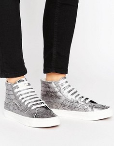 Высокие кеды Vans UA Slim Sk8-Hi - Серебряный