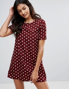 Цельнокройное платье в горошек Glamorous - Красный