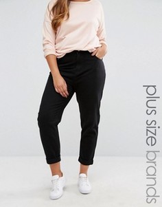 Укороченные джинсы в винтажном стиле Boohoo Plus - Черный