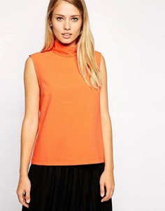 Топ без рукавов с высокой горловиной ASOS - Синий