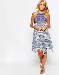 Свободное платье асимметричной длины с принтом слона ASOS - Мульти