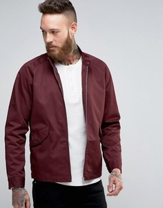 Бордовая куртка Харрингтон с воротником-трубой ASOS - Красный