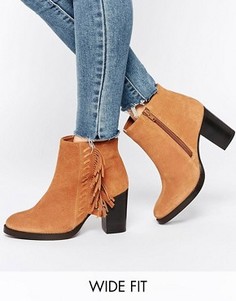 Замшевые высокие ботильоны ASOS ELLA - Коричневый