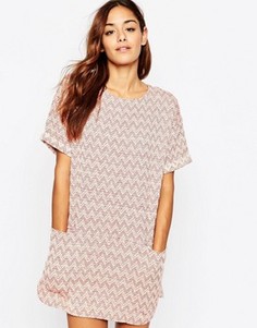 Цельнокройное платье из натуральных волокон ASOS - Розовый