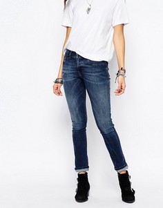 Зауженные джинсы с заниженной талией Diesel Livier - Синий