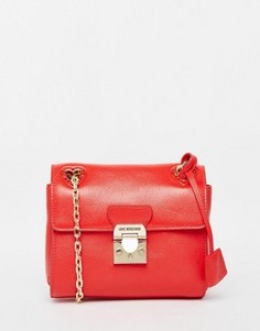 Кожаная сумка на плечо Love Moschino - Красный