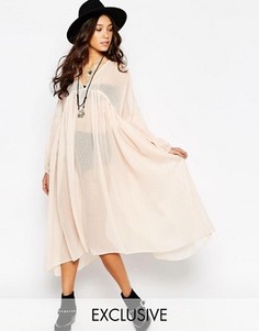 Длинное прозрачное платье‑рубашка Reclaimed Vintage Angel - Кремовый