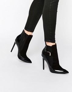 Черные лакированные ботинки челси на каблуке Paper Dolls Ryder - Черный