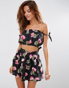 Пляжный топ с принтом ASOS - Черный