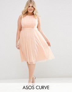 Платье миди ASOS CURVE - Розовый