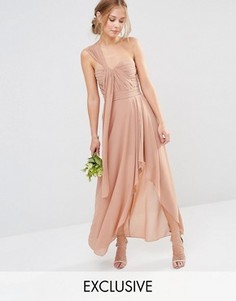 Платье макси на одно плечо TFNC WEDDING - Коричневый
