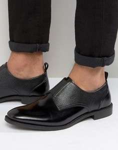 Черные кожаные туфли с эластичной вставкой ASOS - Черный