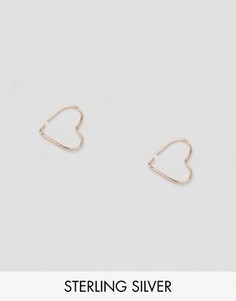 Серебряные серьги в форме сердец с покрытием из розового золота ASOS - Медный