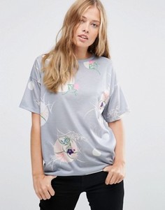 Свободная футболка с принтом ASOS - Мульти