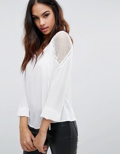 Блузка с кружевными вставками Lipsy - Белый