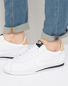 Белые кожаные кроссовки Nike Cortez SE 861535-101 - Белый