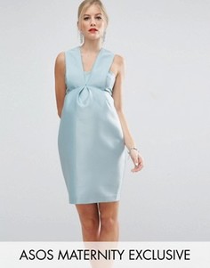 Платье со складкой спереди ASOS Maternity SALON - Зеленый