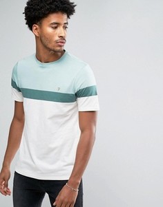 Зеленая узкая футболка в стиле колор блок Farah Haryln - Зеленый