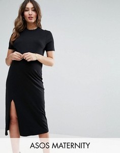 Платье-футболка с разрезом ASOS Maternity Ultimate - Зеленый