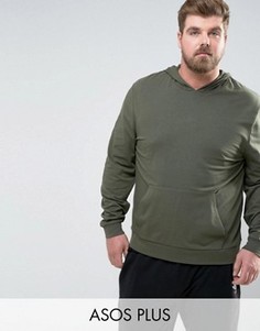 Обтягивающий худи цвета хаки ASOS PLUS - Зеленый