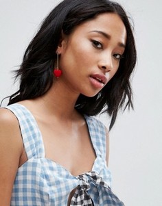 Серьги с сердечками ASOS - Красный