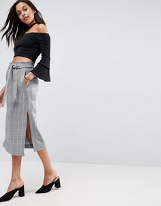 Свободная юбка прямого кроя в клетку ASOS - Мульти