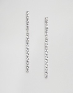 Серьги-подвески со стразами Swarovski Krystal London - Серебряный