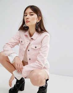 Укороченная розовая куртка с необработанным краем Dr Denim - Розовый