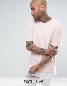 Розовая oversize-футболка из вафельного трикотажа Puma эксклюзивно для ASOS - Розовый