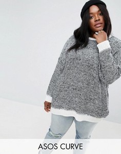 Oversize-джемпер из крученой пряжи ASOS CURVE - Серый