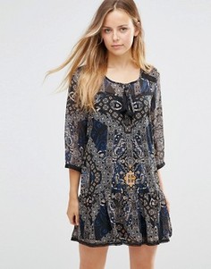 Платье с принтом и заниженной талией Only Parki - Черный