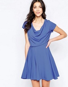Приталенное платье с драпированным топом Wal G - Фиолетовый