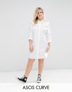Хлопковое платье-рубашка ASOS CURVE - Белый
