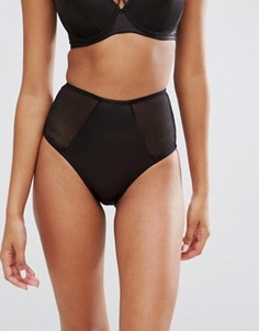 Атласные трусики с завышенной талией ASOS Deme - Черный