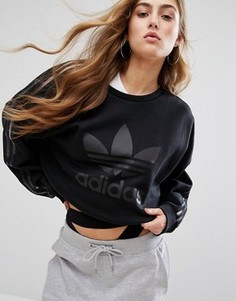 Черный свитшот с полупрозрачными вставками adidas Paris - Черный